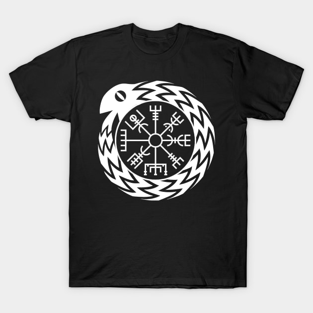 Vegvisir Jormungandr Norse Mythology T-shirt T-Shirt by AgemaApparel